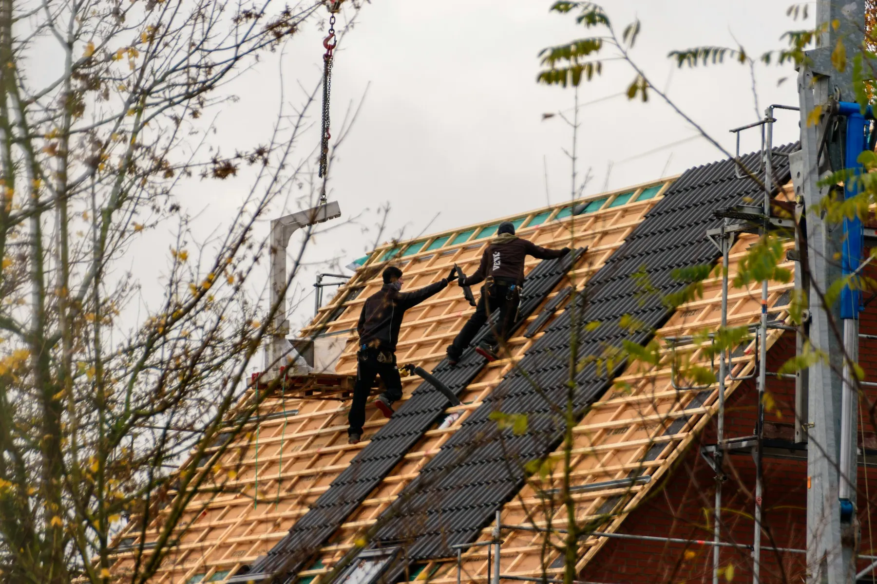 Complete roof replacement in progress