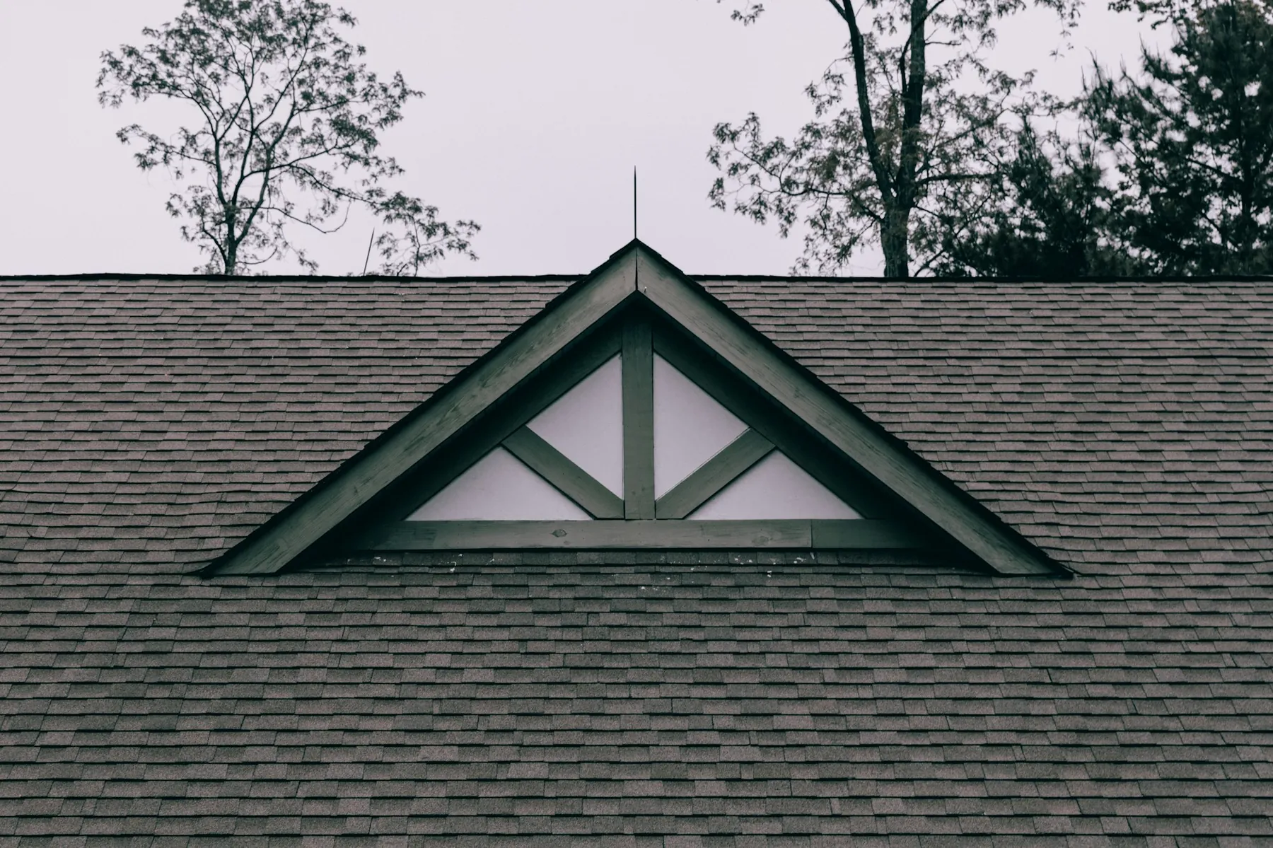 Shingle roof gable detail, commercial project